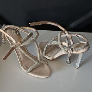 Never Worn Gianni Bini Sparkling Silver Strappy Heels